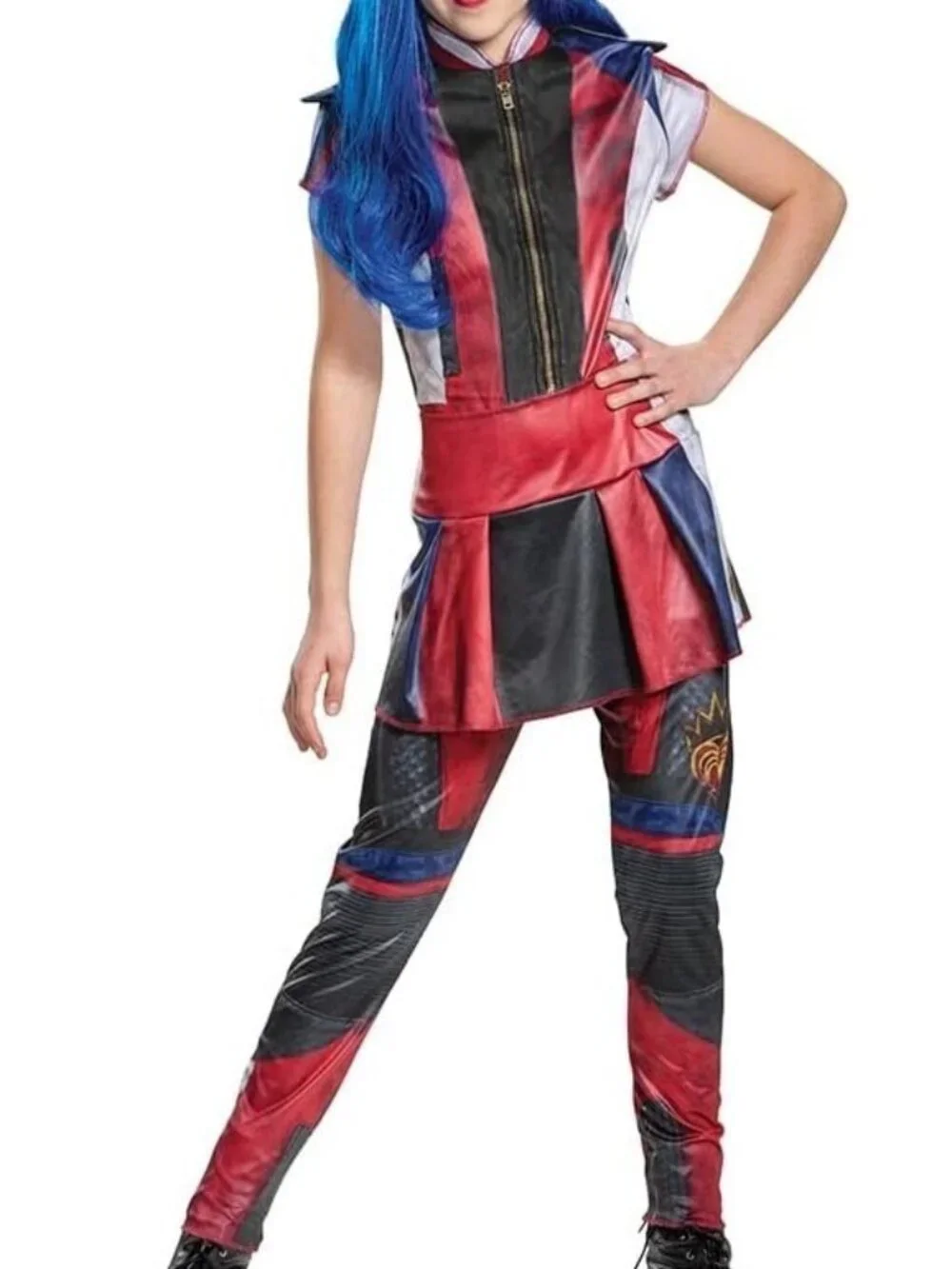Descendants 3 Evie Costume Girls 7-8 Disney Halloween Snow White Punk Princess - Picture 2 of 7